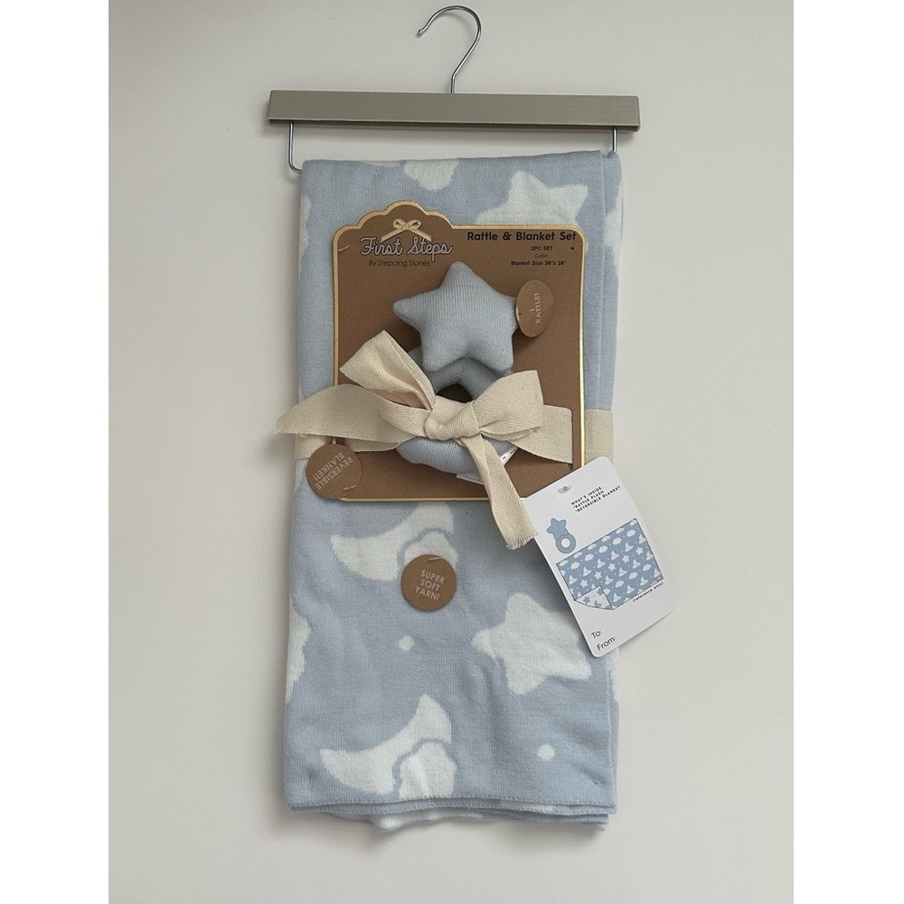 First Steps Rattle & Blanket Baby Gift Set
